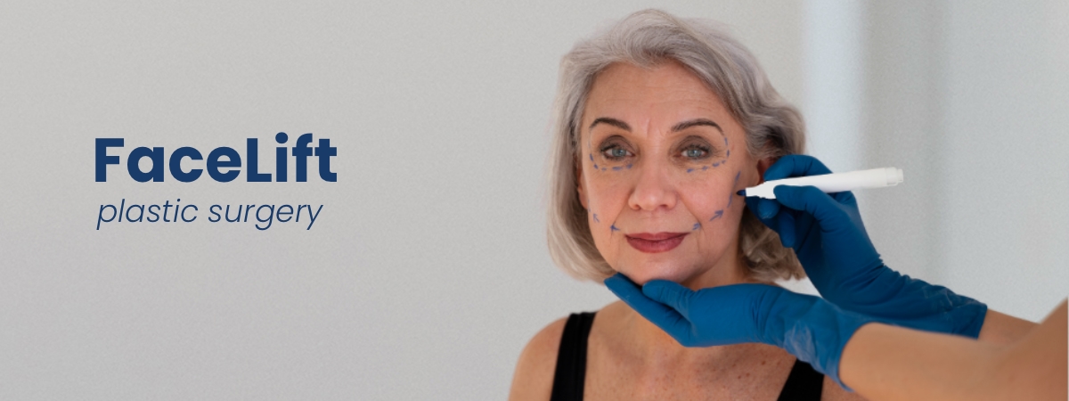 Facelift surgery or rhytidectomy is a cosmetic procedure. It is designed to rejuvenate the face. It reduces visible signs of aging. Its medical term is rhytidectomy.